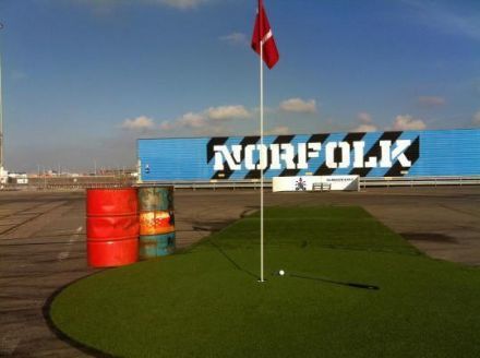 Evenemententerrein Norfolk wordt golfbaan in de haven