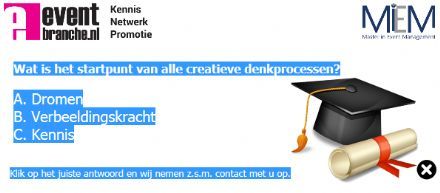 Event kennistest: interessante vraag over creativiteit