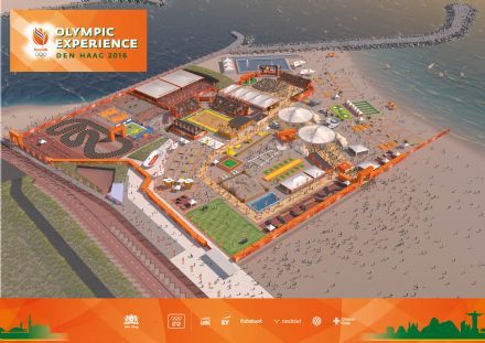 Neptunus overdekt de Olympic Experience in Den Haag