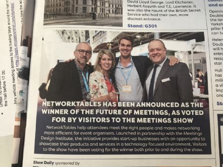 NetworkTables wint award voor meest innovatieve event technology startup