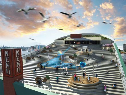 Nieuwe evenementenruimtes op dakplein NEMO museum