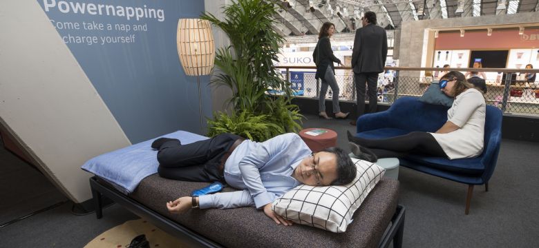 RAI Amsterdam en Auping zetten de toon: powernap area bij beursvloer